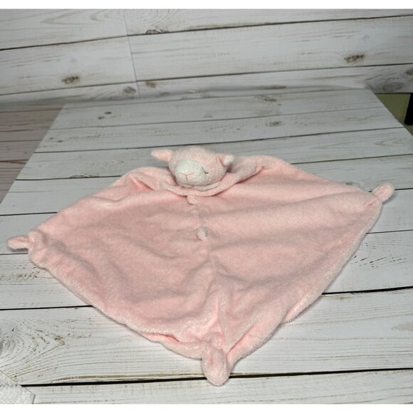 Angel Dear Pink Lamb Security Blanket Lovey Plush Knots Baby Nursery Toy Pastel - Picture 3 of 11